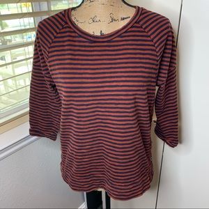 Madewell Striped Thick 3/4 Sleeve Top